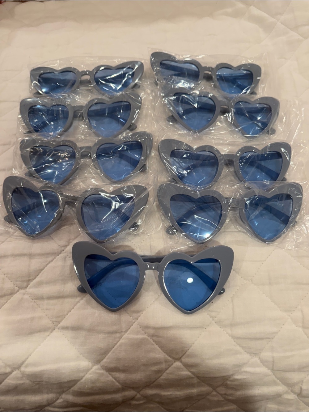 Blue Heart Sunglasses - Set of 9